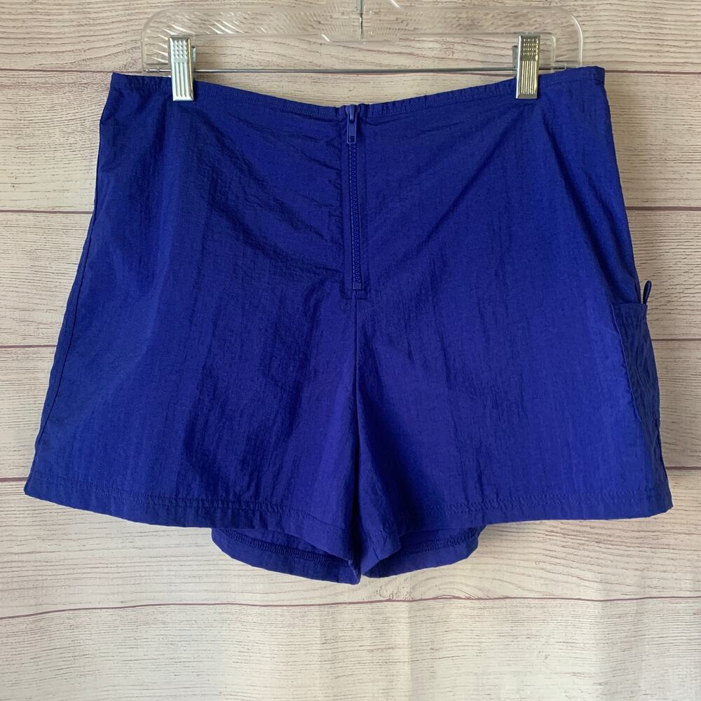 Vintage Catalina Royal Blue Active Shorts Front Zip Side Pocket Windbreaker Swim